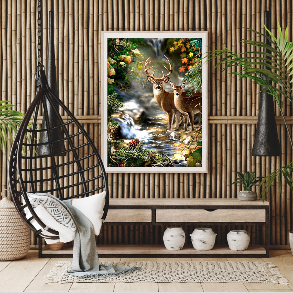 Deer - Full Round Drill Diamond Painting 30*40CM