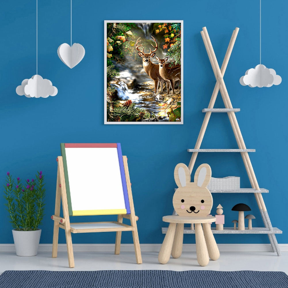 Deer - Full Round Drill Diamond Painting 30*40CM
