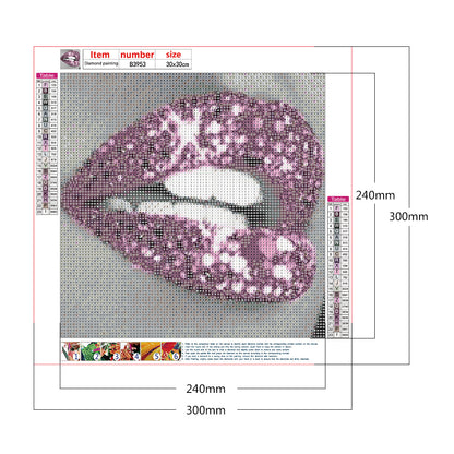 Lips - Full Round Drill Diamond Painting 30*30CM