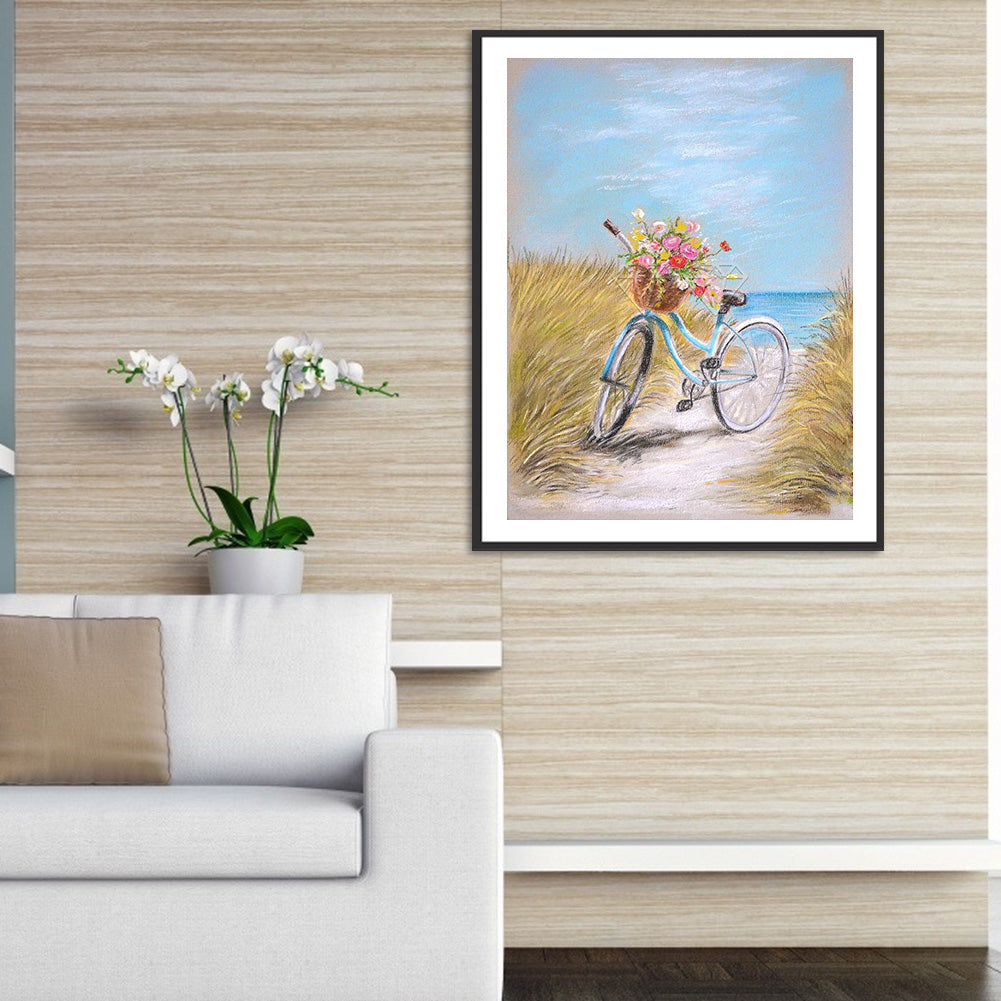 Pastoral Bike - Full Round Drill Diamond Painting 30*40CM