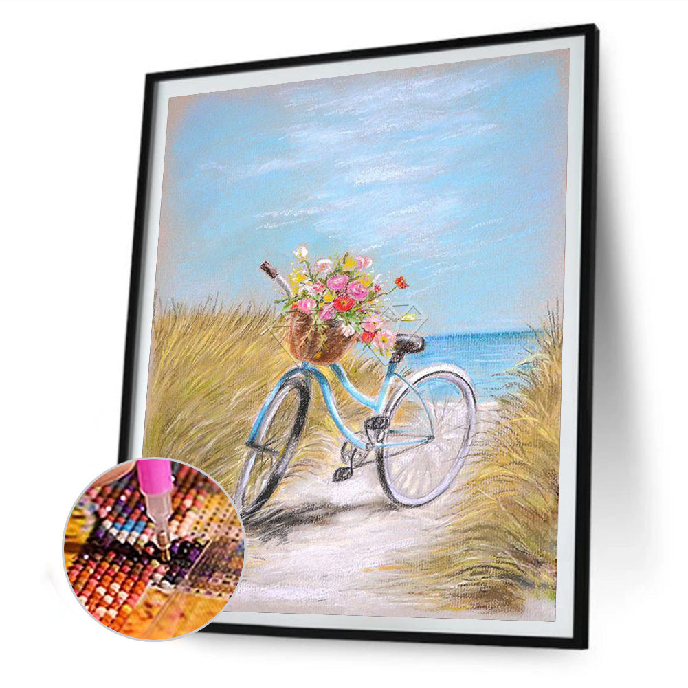 Pastoral Bike - Full Round Drill Diamond Painting 30*40CM