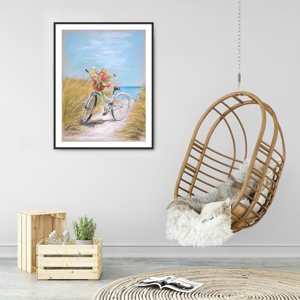 Pastoral Bike - Full Round Drill Diamond Painting 30*40CM