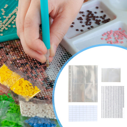 Diamond Painting Storage Book Clear Loose Leaf Self Sealing Plastic Bags