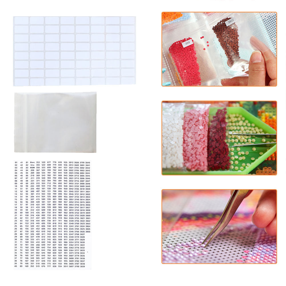 Diamond Painting Storage Book Clear Loose Leaf Self Sealing Plastic Bags