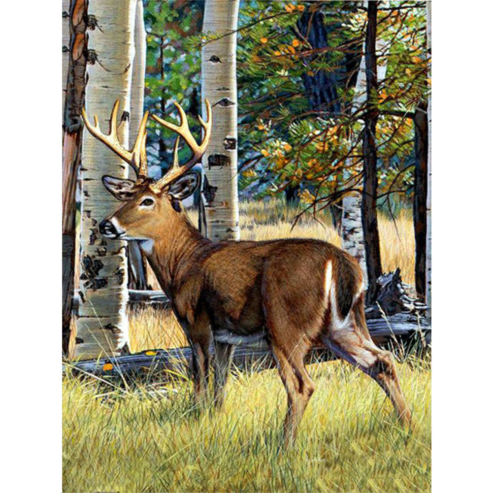 Deer - Full Round Drill Diamond Painting 30*40CM