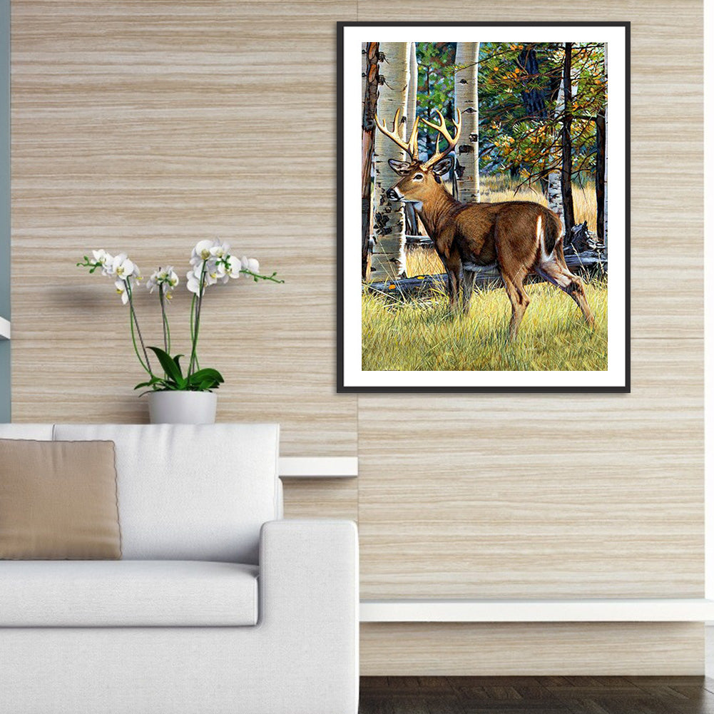 Deer - Full Round Drill Diamond Painting 30*40CM