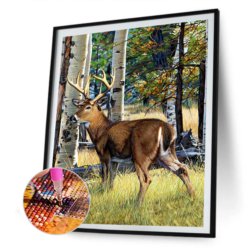 Deer - Full Round Drill Diamond Painting 30*40CM