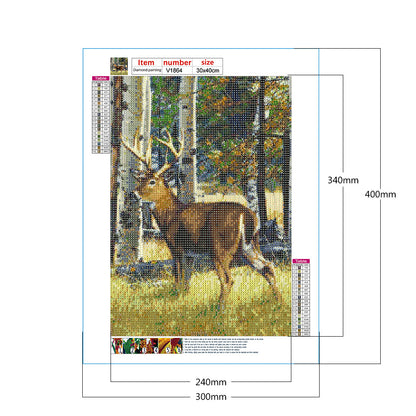 Deer - Full Round Drill Diamond Painting 30*40CM