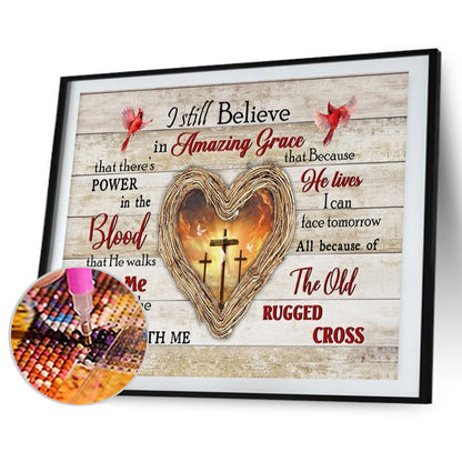 Cross Love In English - Full Round Drill Diamond Painting 50*40CM