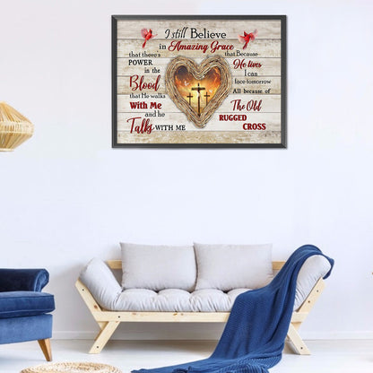 Cross Love In English - Full Round Drill Diamond Painting 50*40CM