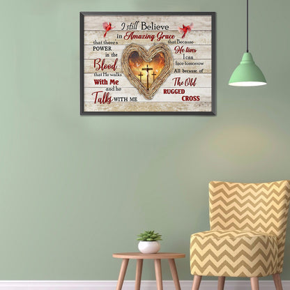 Cross Love In English - Full Round Drill Diamond Painting 50*40CM