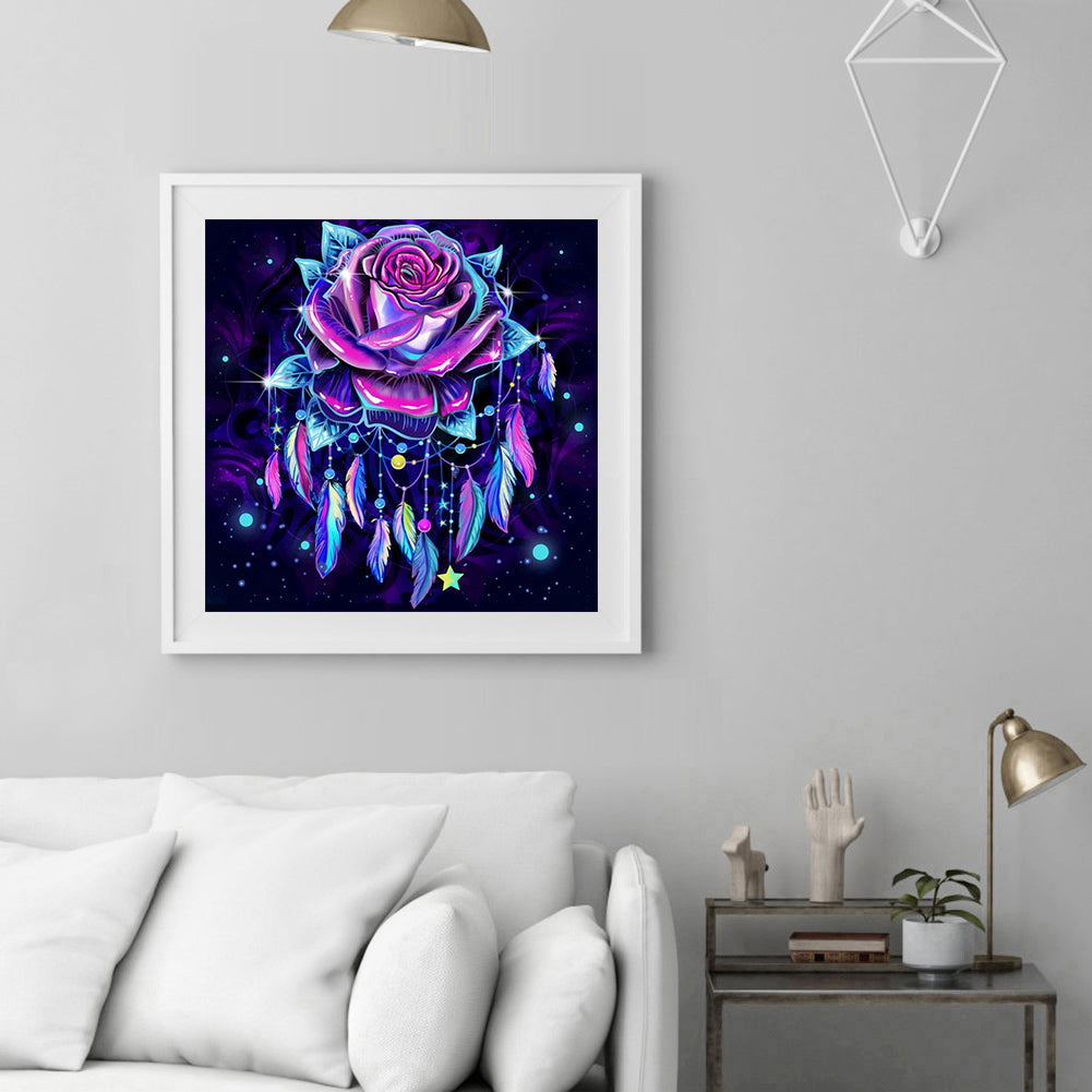 Purple Atmosphere Rose - Full Round Drill Diamond Painting 30*30CM