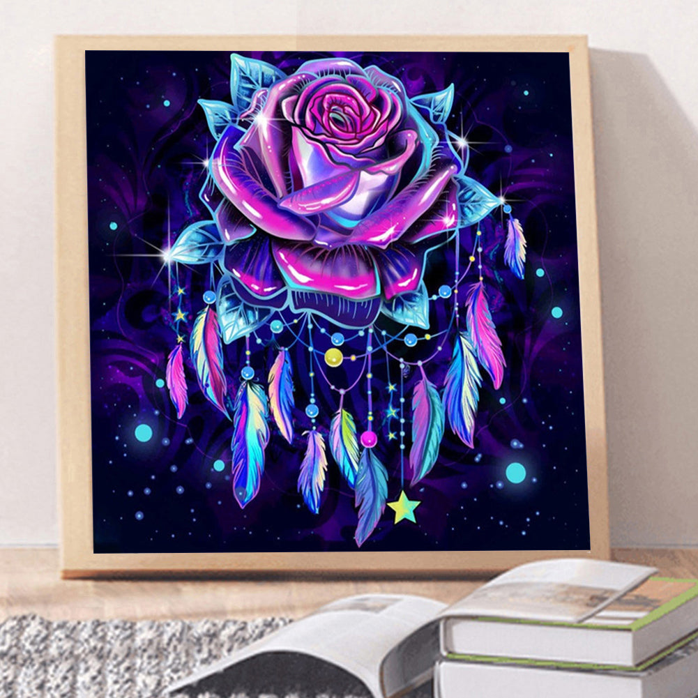 Purple Atmosphere Rose - Full Round Drill Diamond Painting 30*30CM