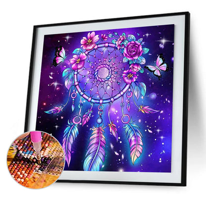 Purple Atmosphere Dream Catcher - Full Round Drill Diamond Painting 30*30CM