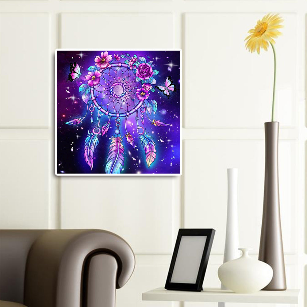 Purple Atmosphere Dream Catcher - Full Round Drill Diamond Painting 30*30CM