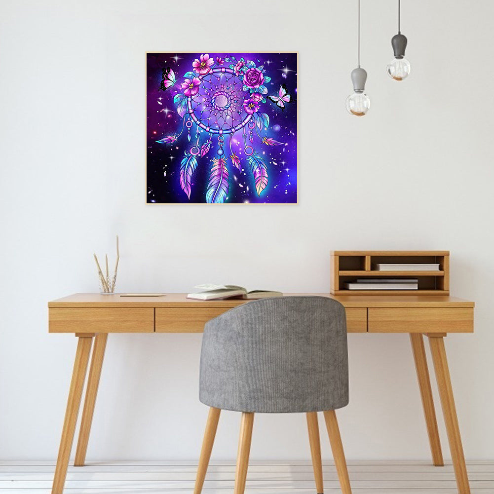 Purple Atmosphere Dream Catcher - Full Round Drill Diamond Painting 30*30CM