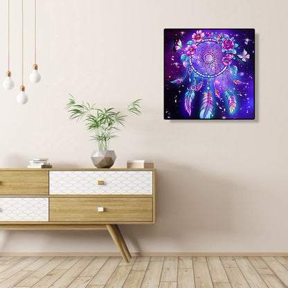 Purple Atmosphere Dream Catcher - Full Round Drill Diamond Painting 30*30CM