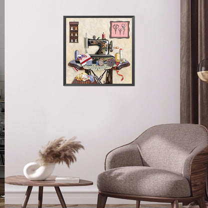 Sewing Machine 30*30CM(Canvas) Full Round Drill Diamond Painting