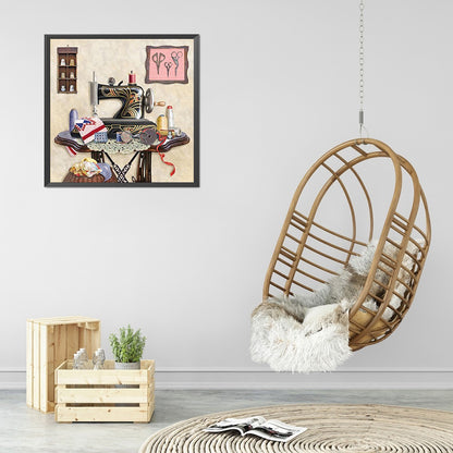 Sewing Machine 30*30CM(Canvas) Full Round Drill Diamond Painting