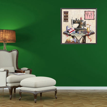 Sewing Machine 30*30CM(Canvas) Full Round Drill Diamond Painting