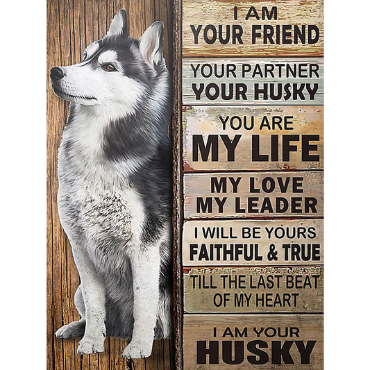 Husky English 30*40CM(Canvas) Full Round Drill Diamond Painting