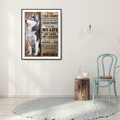 Husky English 30*40CM(Canvas) Full Round Drill Diamond Painting