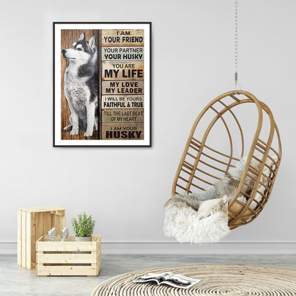 Husky English 30*40CM(Canvas) Full Round Drill Diamond Painting