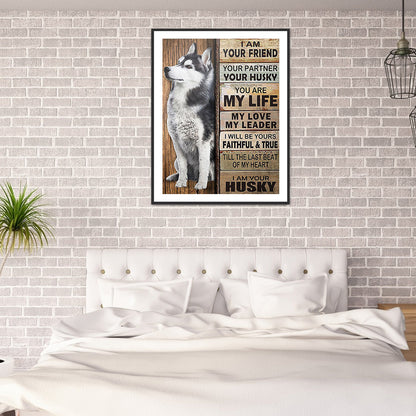 Husky English 30*40CM(Canvas) Full Round Drill Diamond Painting