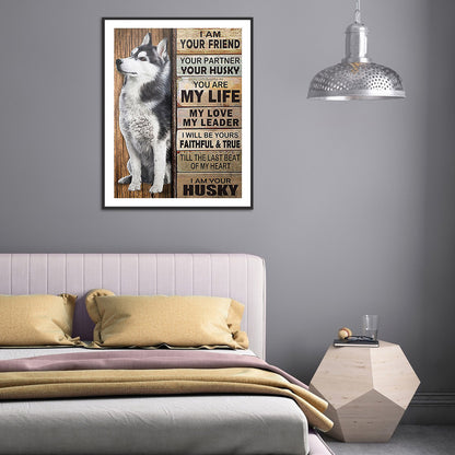 Husky English 30*40CM(Canvas) Full Round Drill Diamond Painting