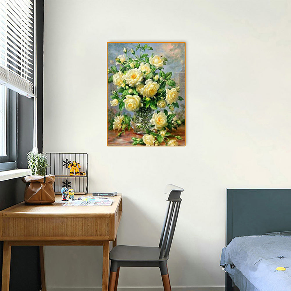 Vase 30*40CM(Canvas) Full Round Drill Diamond Painting