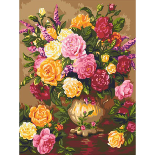 Vase 30*40CM(Canvas) Full Round Drill Diamond Painting