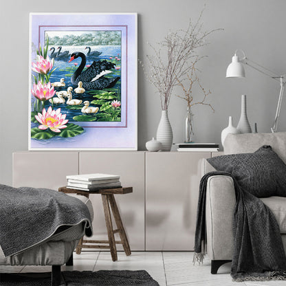 Black Swan 50*60CM(Canvas) Full Round Drill Diamond Painting