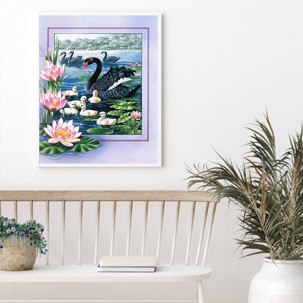 Black Swan 50*60CM(Canvas) Full Round Drill Diamond Painting