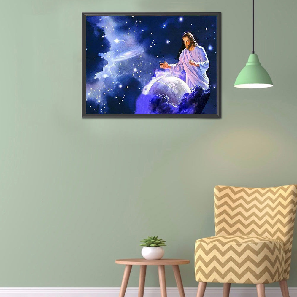 Jesus Universe Starry Sky 40*30CM(Canvas) Full Round Drill Diamond Painting