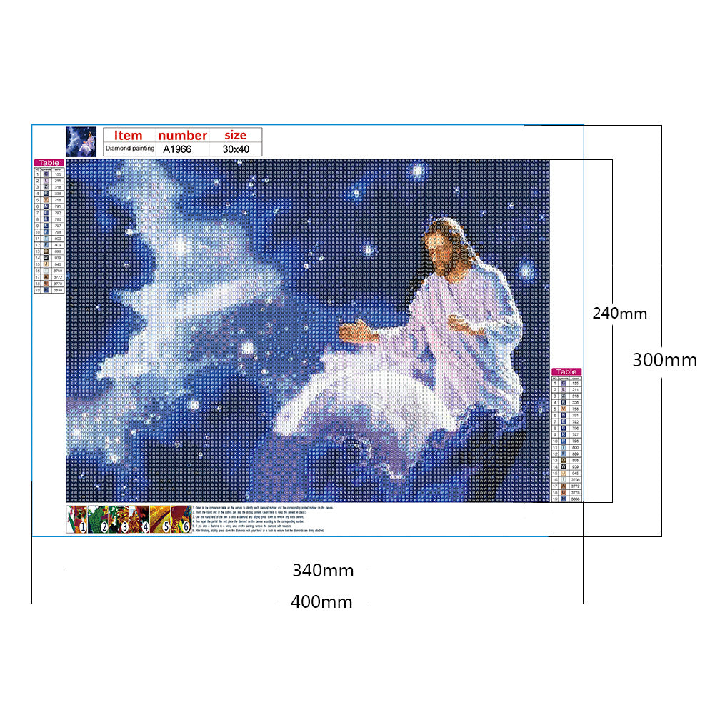 Jesus Universe Starry Sky 40*30CM(Canvas) Full Round Drill Diamond Painting