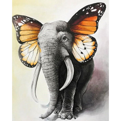 Butterfly Eared Elephant 50*60CM(Canvas) Full Square Drill Diamond Painting