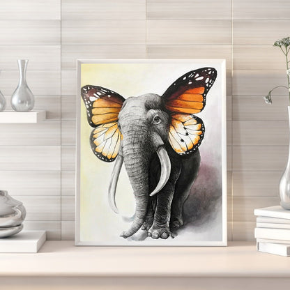 Butterfly Eared Elephant 50*60CM(Canvas) Full Square Drill Diamond Painting