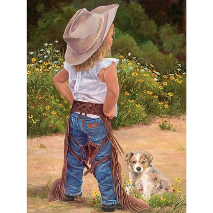 Play Child 30*40CM(Canvas) Full Round Drill Diamond Painting