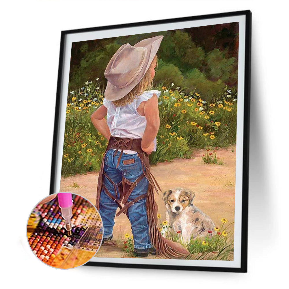 Play Child 30*40CM(Canvas) Full Round Drill Diamond Painting