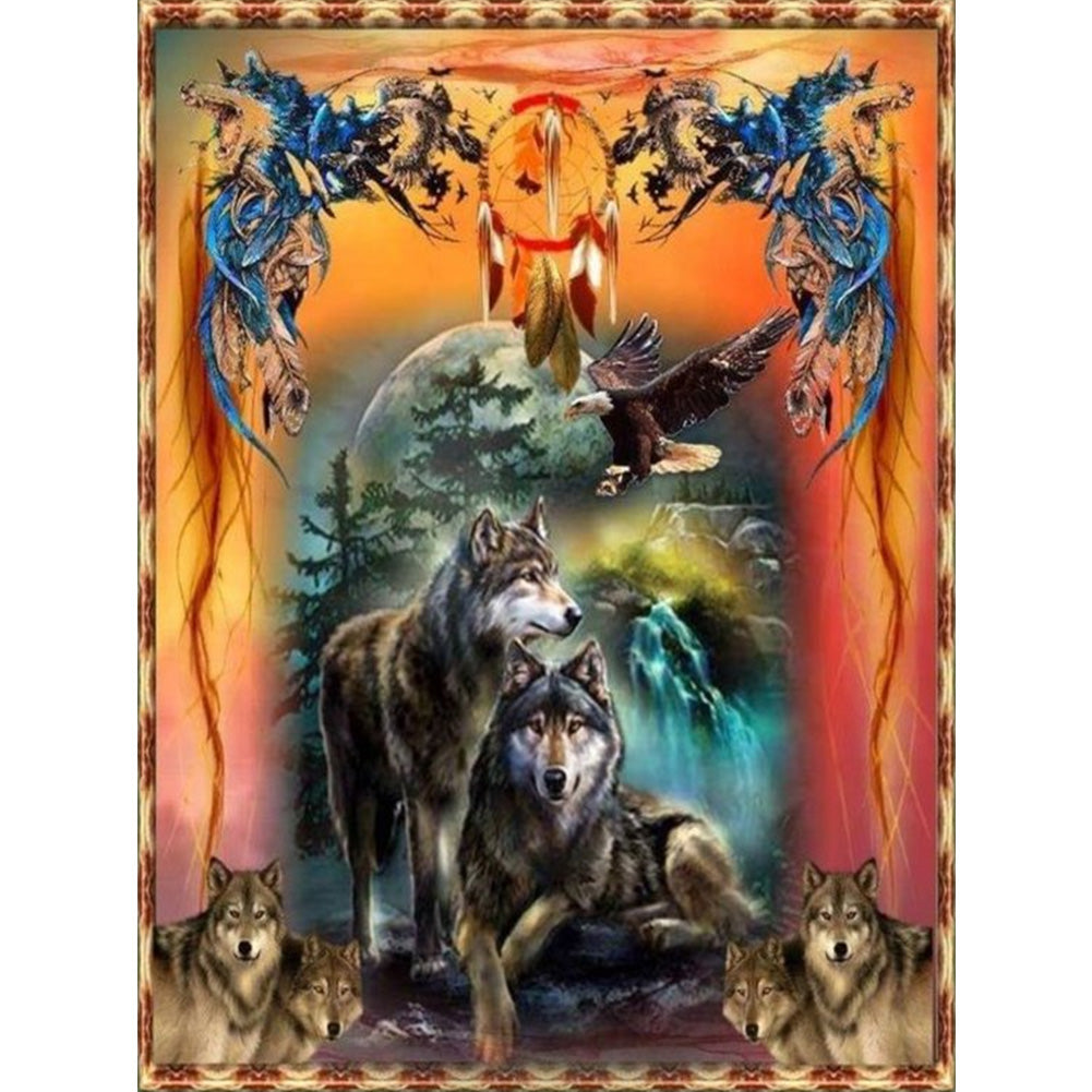 Wolf Pack 30*40CM(Canvas) Full Round Drill Diamond Painting