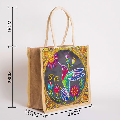 5D Diamond Painting Handbag DIY Eco-friendly Linen Shopping Storage Bags