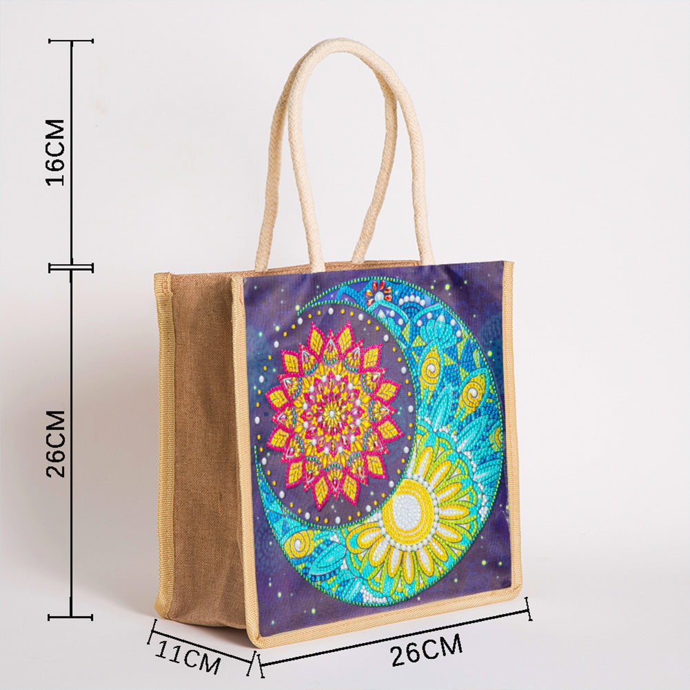 5D Diamond Painting Handbag DIY Eco-friendly Linen Shopping Storage Bags