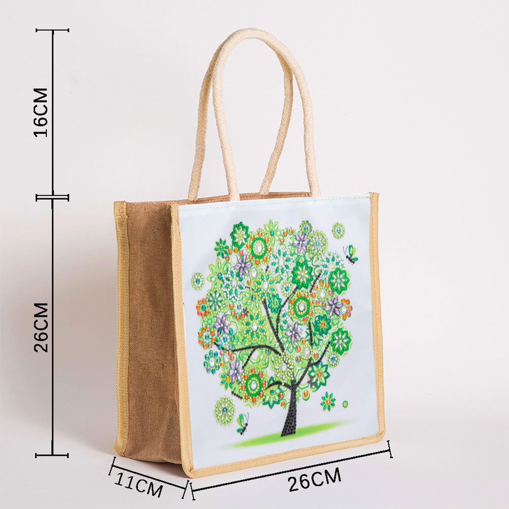 5D Diamond Painting Handbag DIY Eco-friendly Linen Shopping Storage Bags