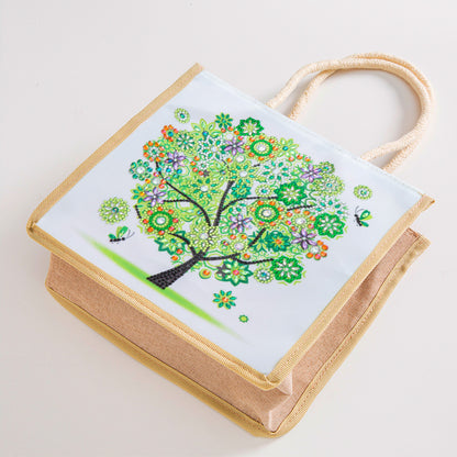 5D Diamond Painting Handbag DIY Eco-friendly Linen Shopping Storage Bags