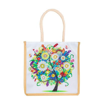 5D Diamond Painting Handbag DIY Eco-friendly Linen Shopping Storage Bags