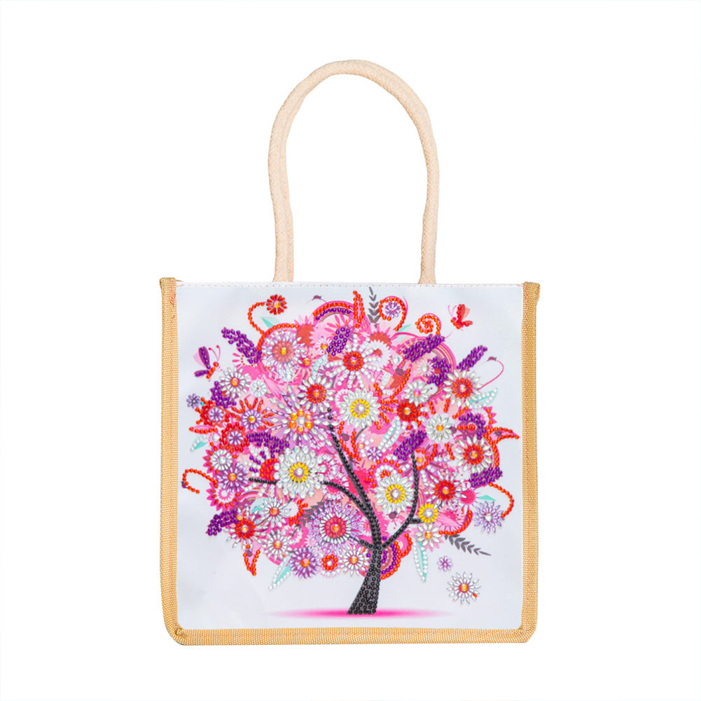 5D Diamond Painting Handbag DIY Eco-friendly Linen Shopping Storage Bags