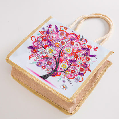 5D Diamond Painting Handbag DIY Eco-friendly Linen Shopping Storage Bags