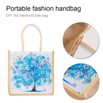 5D Diamond Painting Handbag DIY Eco-friendly Linen Shopping Storage Bags