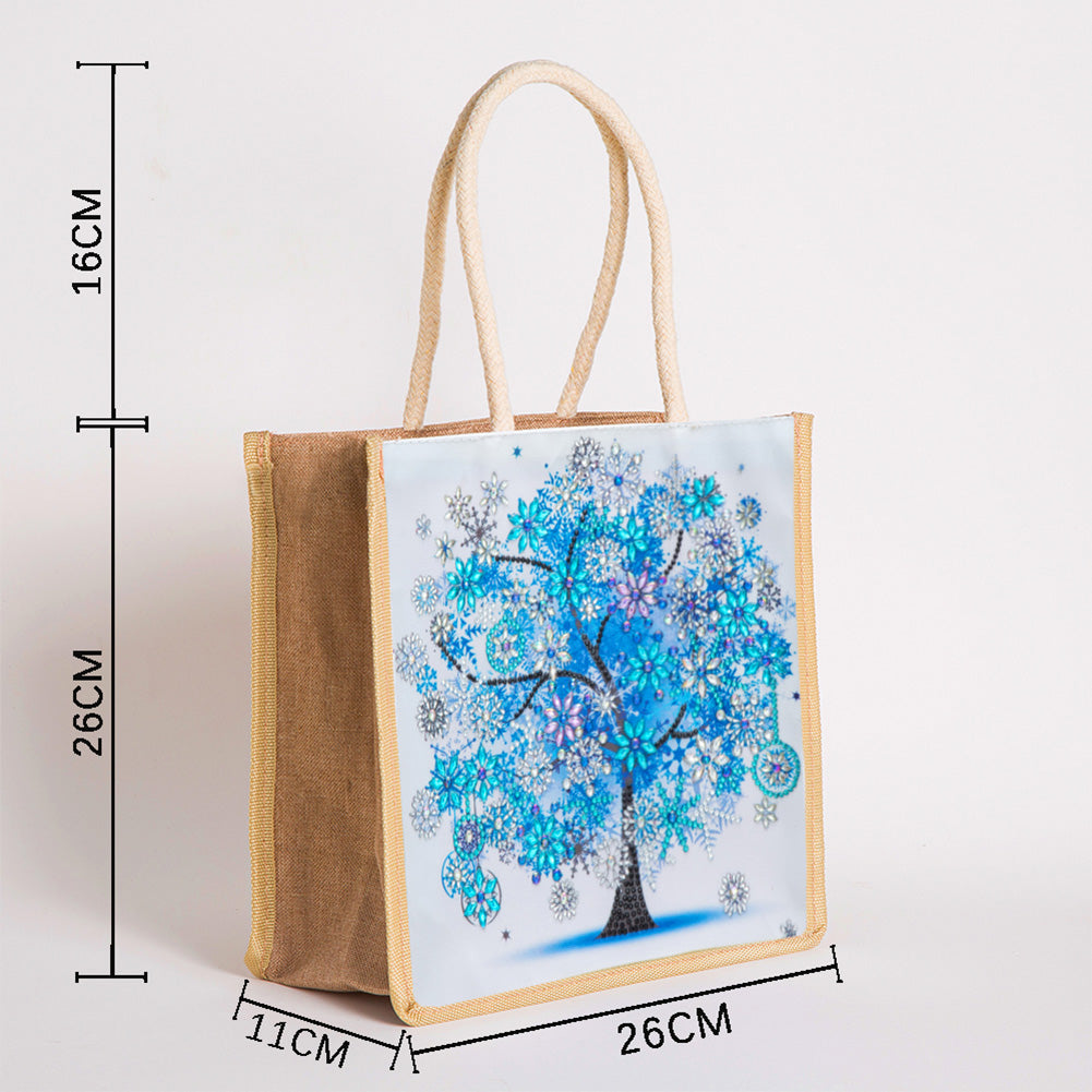 5D Diamond Painting Handbag DIY Eco-friendly Linen Shopping Storage Bags