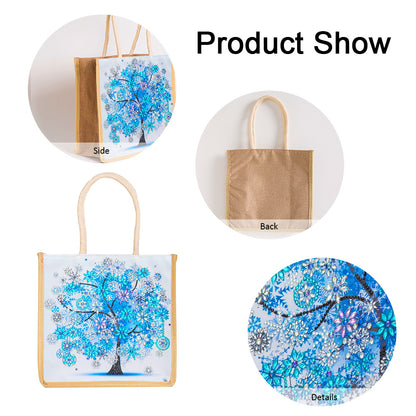 5D Diamond Painting Handbag DIY Eco-friendly Linen Shopping Storage Bags